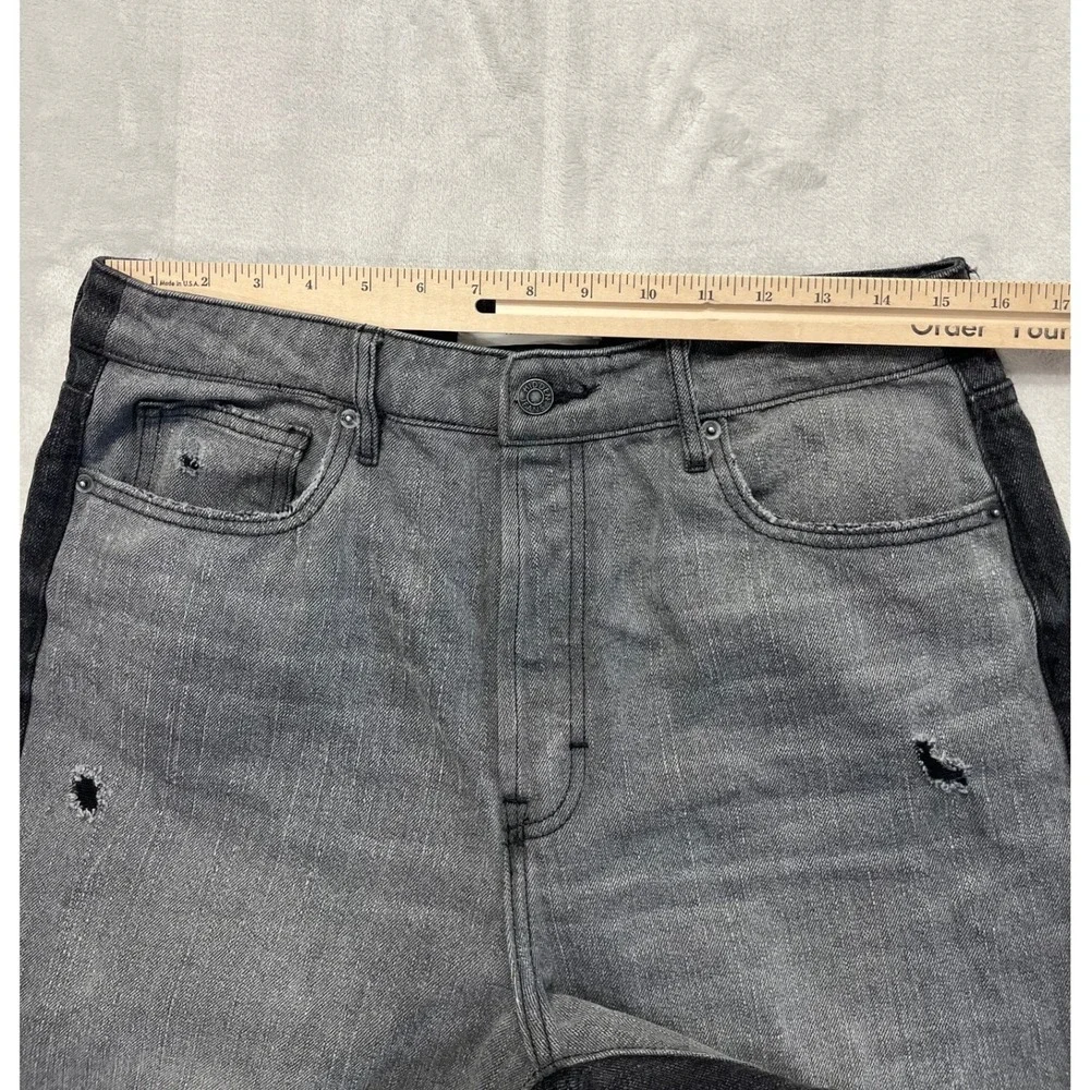 Hidden Jeans Straight Leg Women 31 Grey Two Tone Distressed Frayed Hem